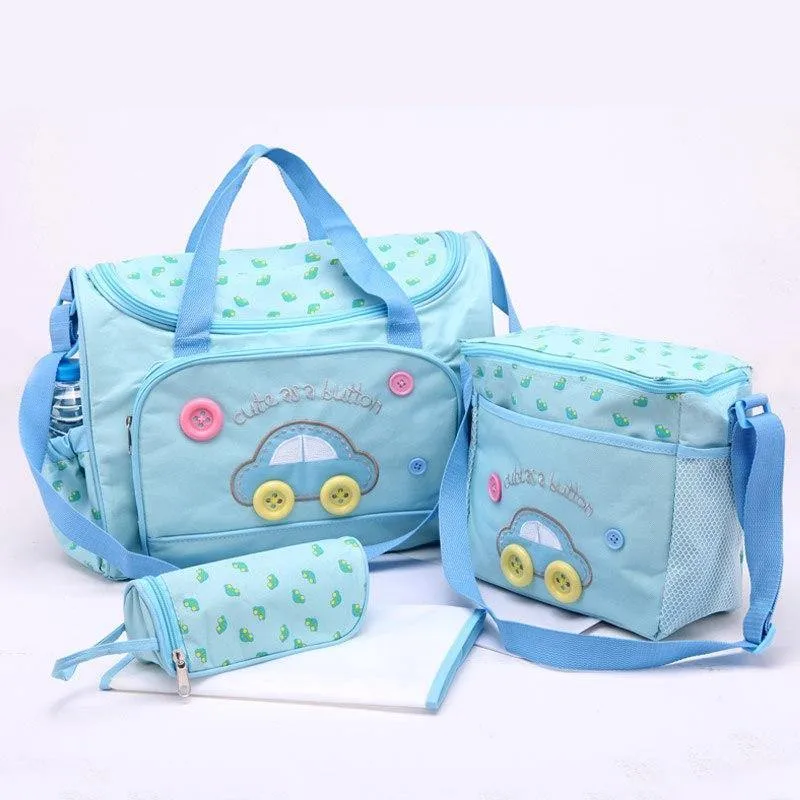 4 Pieces/Set Large Capacity Fashion Baby Diaper Bag Set