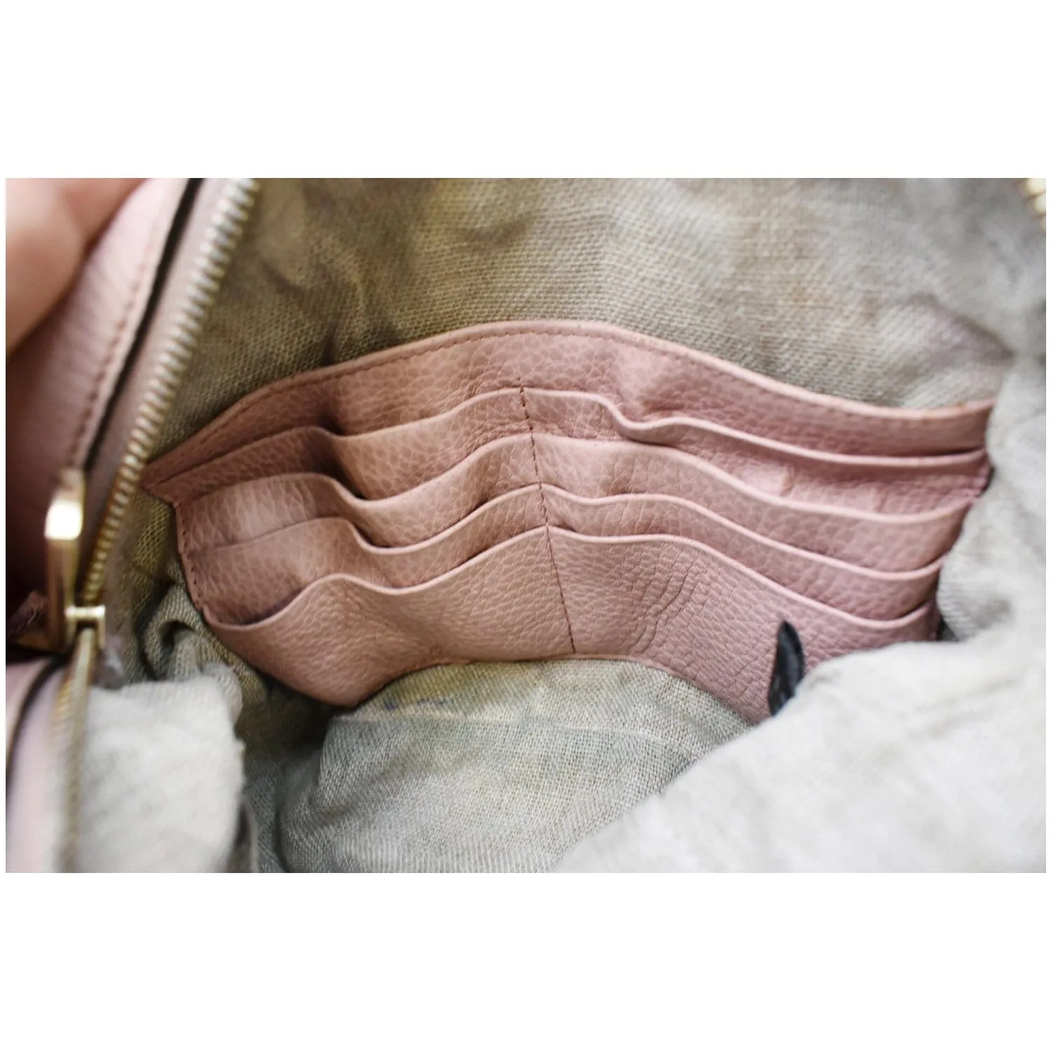 GUCCI Bree GG Canvas Leather Crossbody Bag Pink 449413
