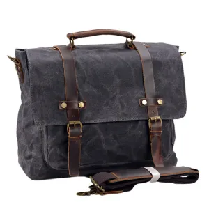 Handmade Canvas Messenger Bag 15.6 Inch Laptop Bag Vintage Canvas Crossbody Bag Men's Gift