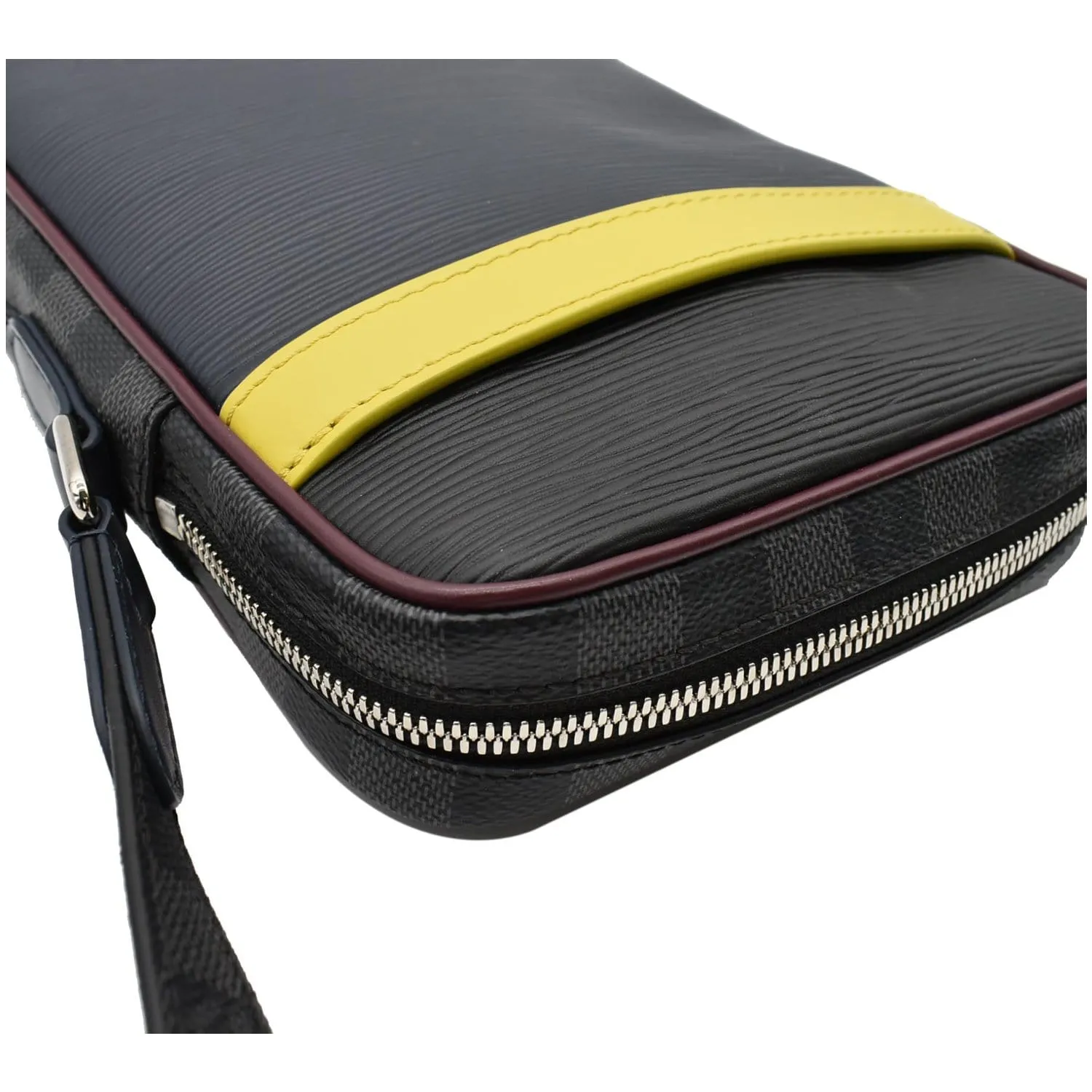 LOUIS VUITTON Danube PM Slim Damier Graphite Epi Pochette Crossbody Bag Blue - Final Sale
