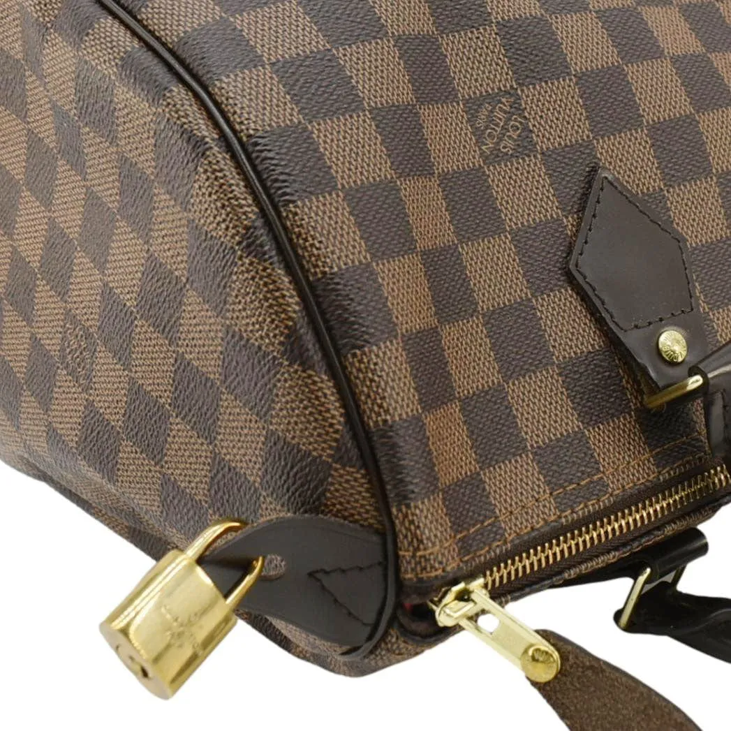 LOUIS VUITTON Speedy 30 Damier Ebene Satchel Bag Brown