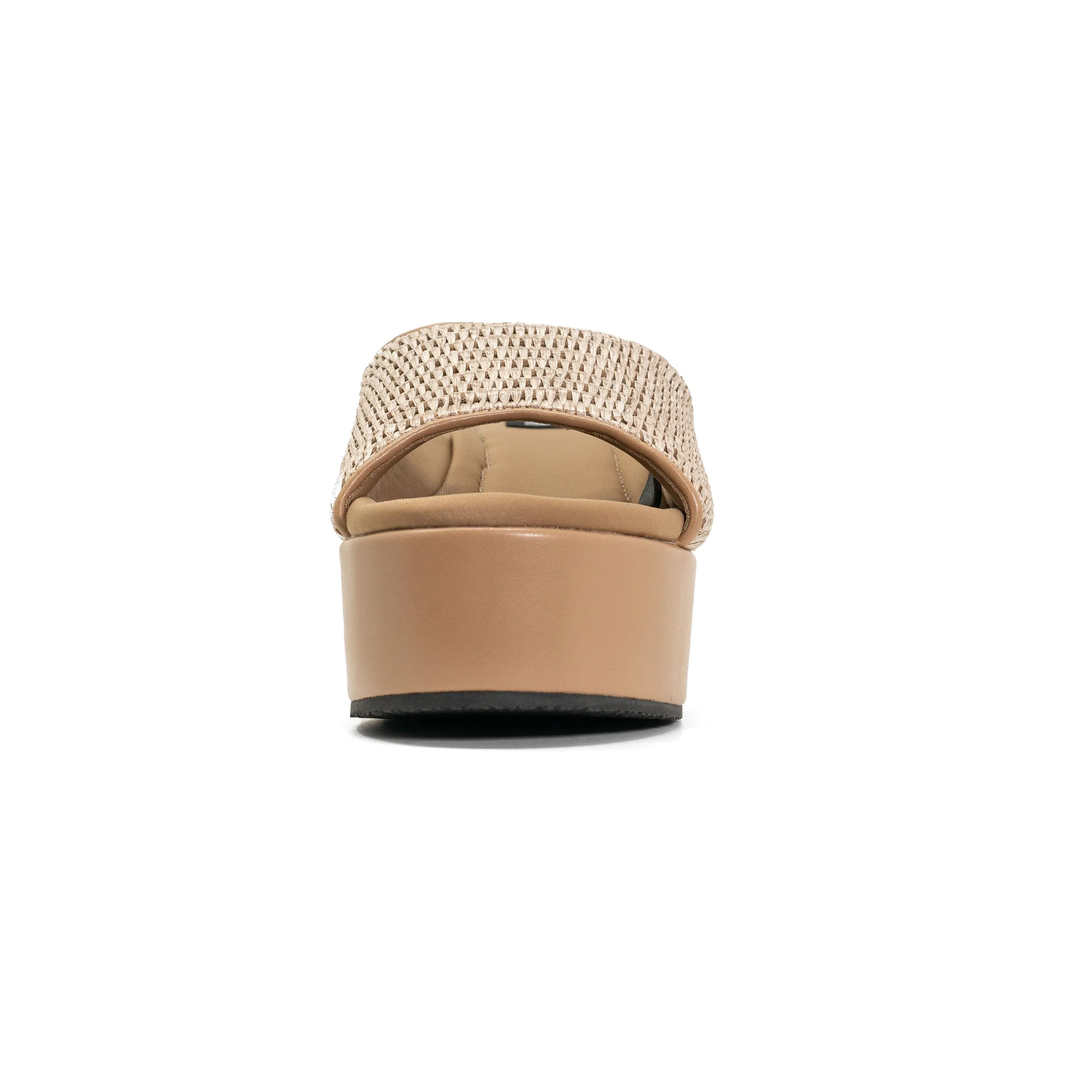 ROAM RAFFIA SCOOP MID STRATA PLATFORM WEDGE NATURAL