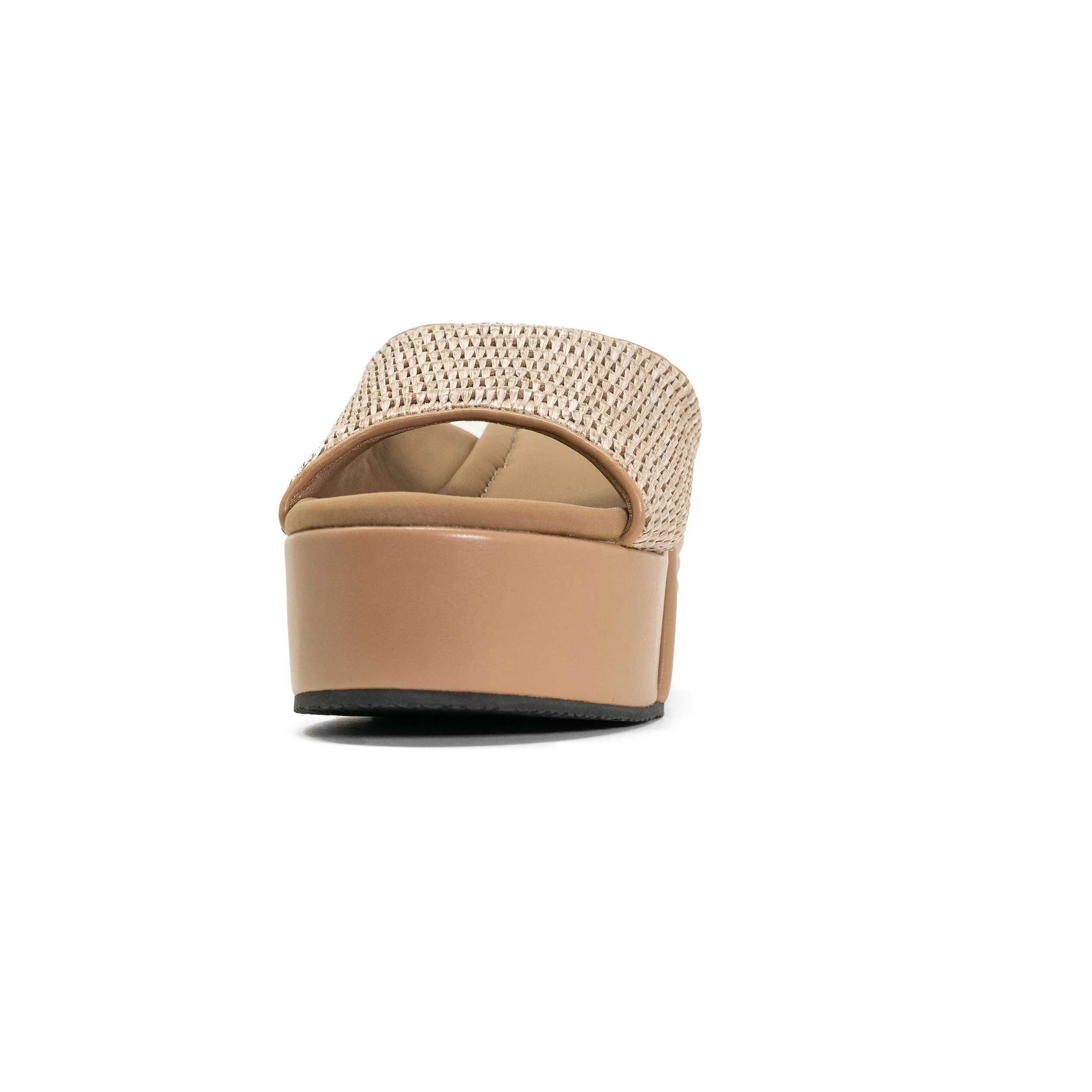 ROAM RAFFIA SCOOP MID STRATA PLATFORM WEDGE NATURAL