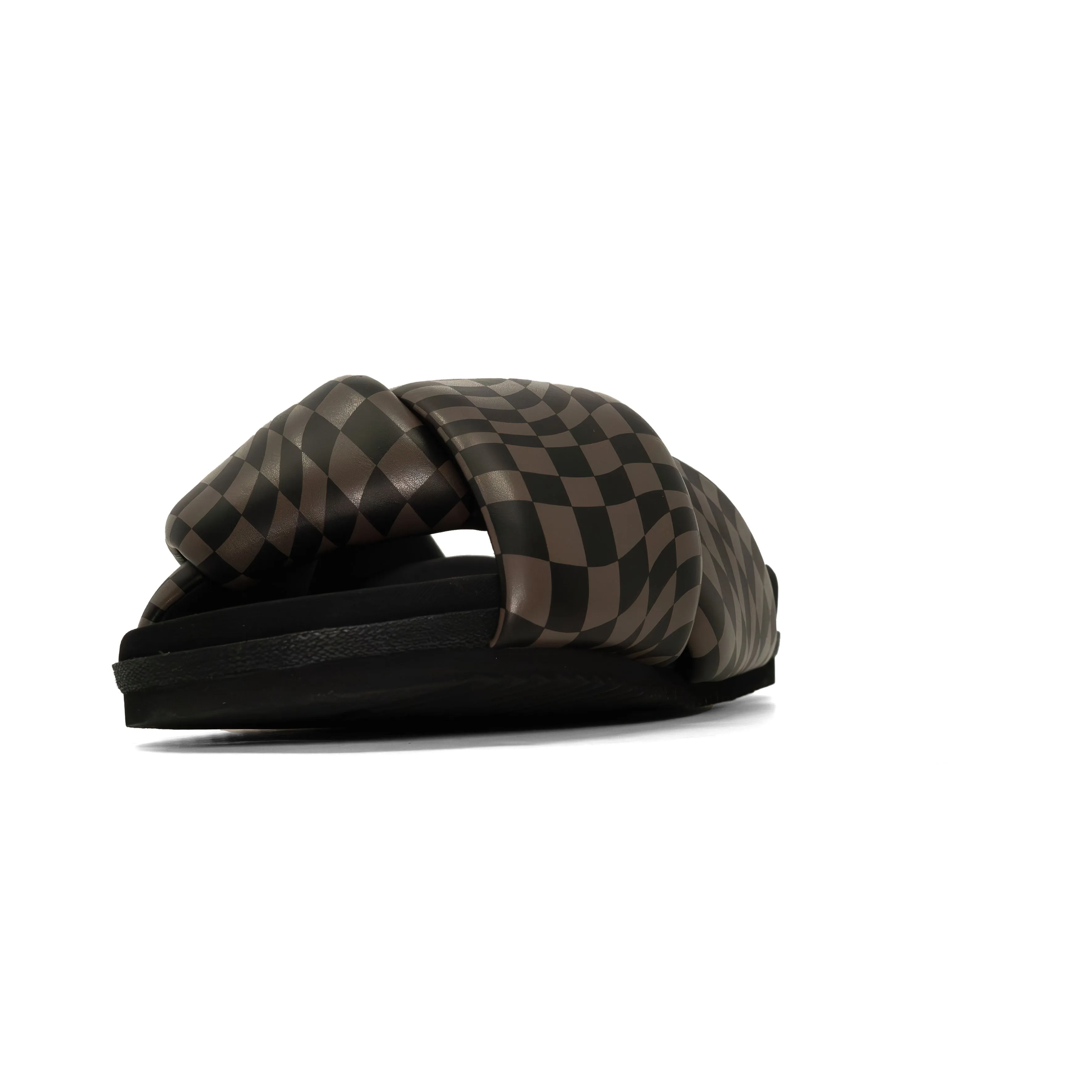 ROAM WAVY CHECK FOLDY BLACK & TAUPE VEGAN LEATHER